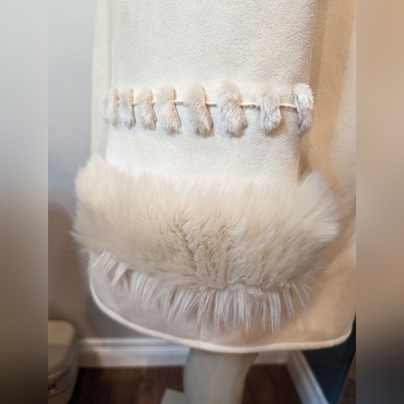 Vintage Novelti Winter White vegan Shearling & Suede Coat plus Size 3X - Picture 3 of 16